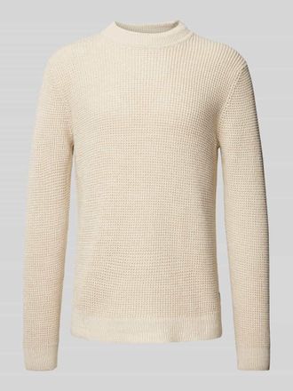 Jack & Jones Strickpullover mit gerippten Abschl&uuml;ssen Modell VIGGO in Offwhite, Gr&ouml;&szlig;e XL