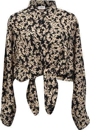 BA&SH Ba & Sh Printed Tie Front Blouse in Multicolor Viscose
