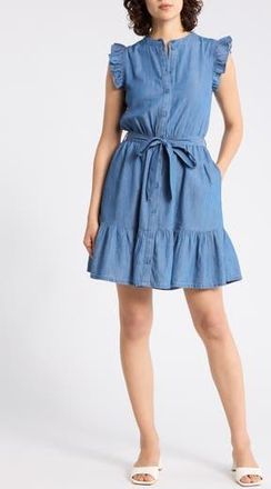 Melrose and Market Sleeveless Chambray Dress in Medium Wash at Nordstrom Rack, Size X-Large