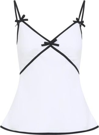 Moschino Tops, Dames, Wit, S, Witte Strik Top