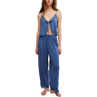 Free People Sleepless Summer Pajamas in Navy Heather at Nordstrom, Size X-Large