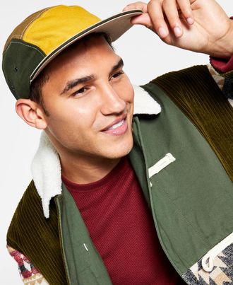 Sun + Stone [Sun & Stone Mens Colorblocked Panel Cap - Green/Gold Multi]