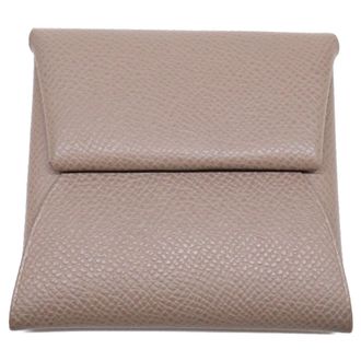 Herm&egrave;s Beige Etoupe Gray Epsom Leather Coin Purse/Coin Case (Pre-Owned)