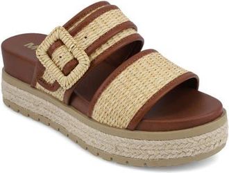 Mia Kylian Espadrille Platform Wedge Slide Sandal in Natural at Nordstrom, Size 7.5
