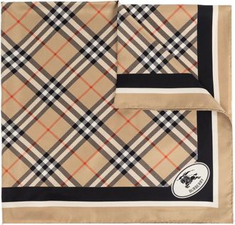 Burberry Accessoires, unisex, Beige, ONE Size, Zijden sjaal