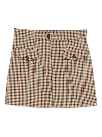 Dixie plaid skirt - women - Wool - M - Neutrals