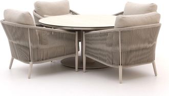 Bellagio la vita attrattiva Bellagio Mineo/La Fonte &oslash;150cm low dining tuinset 5-delig