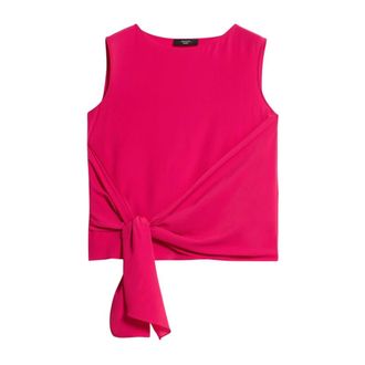 Max Mara Sleeveless Tops, female, Pink, S, Jersey and crepe de chine top
