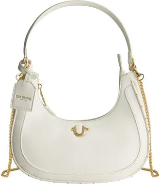 True Religion Zip Top Crescent Hobo Bag in White at Nordstrom