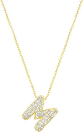 Adornia Pav&eacute; Bubble Initial Pendant Necklace in Gold-M at Nordstrom Rack