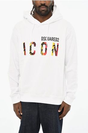 Dsquared2 ICON Fleeced-Cotton Sweatshirt with Frontal Print size Xl