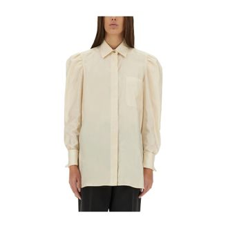 Max Mara Overhemden, Dames, Wit, S, Katoen, Faraday Long Cotton Shirt