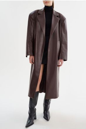 LaMarque Janelle | Recycled Leather Coat in Mahogany at Nordstrom, Size Xx-Small