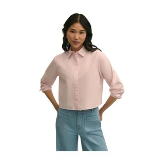 Brooks Brothers Gestreept cropped overhemd - Dames - Overhemden - Roze - S - Katoen - Overhemden