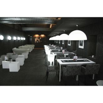 Slide Cupole Blu polvere - Luce fredda - ø 120 lampada a sospensione originale Slide a soffitto di design colorata in polietilene per sala da pranzo