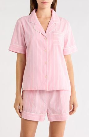 Nordstrom Classic Short Cotton Pajamas in Pink Jane Stripe at Nordstrom, Size X-Small