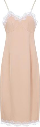 Carven Womens Lingerie Viscose Midi Dress - Nude - Size EU 36 (Womens)