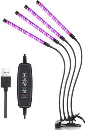 No Brand L&aacute;mpara De Cultivo De Plantas Con 4 Cabezales Y 80 Led, Regulable, De Espectro Completo, Con Soporte Para Plantas De Interior, Jardiner&iacute;a, Invernadero