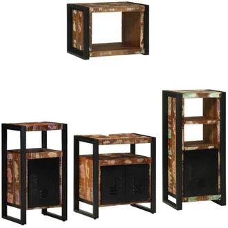 vidaXL Juego De Muebles De Ba&ntilde;o 4 Pcs Madera S&oacute;lida Recuperada Vidaxl