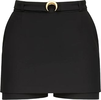 Marine Serre Tailored moon belted mini skort - Dames - Bermuda - Zwart - M - Korte Broeken