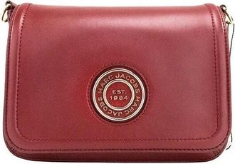 Marc Jacobs Metal Signet Smooth Leather Crossbody Bag Red