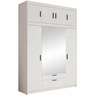 Mirjan24 Armario Novduni 109, Blanco, 246x176x53cm, Puertas de armario: Con bisagras, N&uacute;mero de estantes: 8