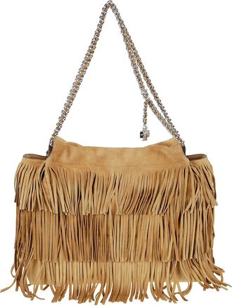 Tory Burch Fleming Suede Fringe Hobo