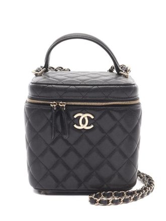 Chanel 2021~2022 mini Matelasse Caviar-leather bucket bag - Black