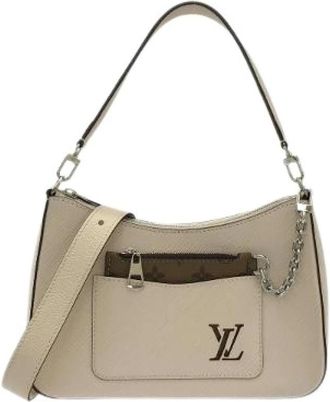 Louis Vuitton Pre-owned Marelle Calf Shoulder Bag - Dames - Vintage Schoudertas - Beige - ONE Size - Leer - Vintage