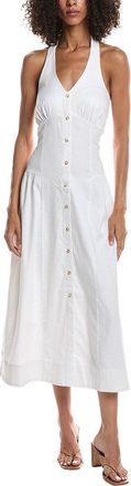 Bernardo Linen-Blend Halter Midi Dress
