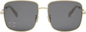 Celine Rhinestone Triomphe Grey Square Ladies Sunglasses CL40284U 30A 59