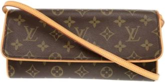 Louis Vuitton Tweedehands Canvas Louis Vuitton tassen - Dames - Vintage Schoudertas - Bruin - ONE Size - Vintage