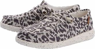 Hey Dude Womens Wendy Shoe In Woven Cheetah Grey