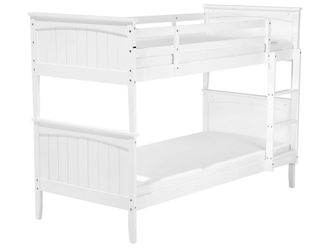 Beliani Beliani - Letto A Castello Bianco In Legno Di Pino Con Scala 90 X 200 Cm Albon