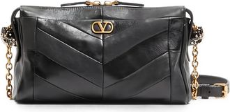 Valentino Garavani Panthea Small Shoulder Bag In Nappa Leather With A Chevron Pattern