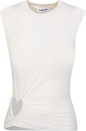 AMBUSH Elegante Witte Mouwloze Top - Dames - Tops zonder mouwen - Wit - L - Katoen - Tops