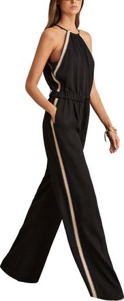 Reiss Auden Craft Detail Halter Jumpsuit