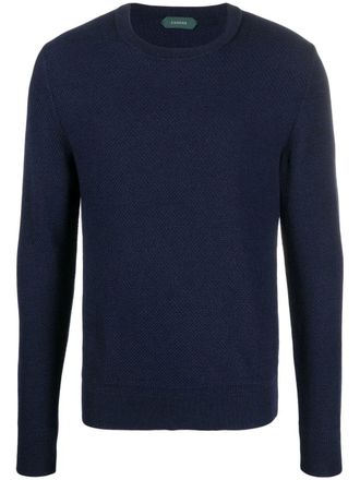 Zanone crew-neck knit sweater - men - Polyamide/Virgin Wool