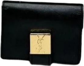 Saint Laurent Pre-owned Vintage Kaarthouder - Dames - Vintage Accessoires - Zwart - ONE Size - Leer - Vintage