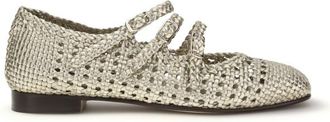 Carel Silver Woven Ariana Ballet Flats