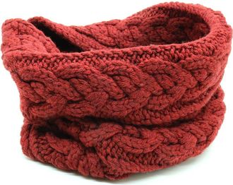 Portolano Cable Knit Merino Wool Infinity Scarf in Red Melange at Nordstrom Rack