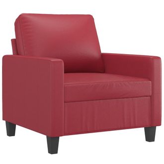 vidaXL Sill&oacute;n Cuero Sint&eacute;tico Rojo Tinto 60 Cm Vidaxl