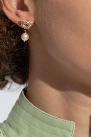 Ferragamo Earrings With Logo, Womens, Gold