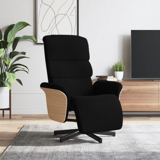 vidaXL Sill&oacute;n Reclinable Con Reposapi&eacute;s Tela Negra Vidaxl