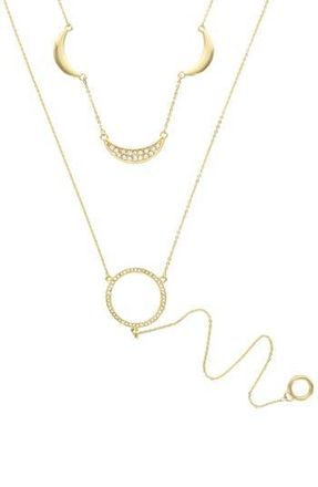 Olivia Welles Meira Crystal Layered Necklace in Gold at Nordstrom Rack