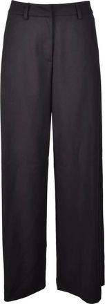 Costume National Broeken, Dames, Zwart, 2Xl, Wol, Wijde Broek