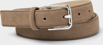 BOSS Womens Navya square buckle suede belt