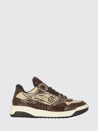 Philipp Plein Moonwalker Sneakers in Crocodile Print Leather