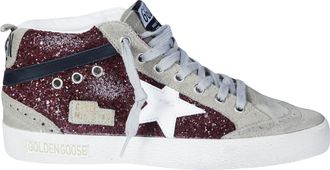 Golden Goose Mid Star Glitter Upper Suede Toe Spur Sneakers