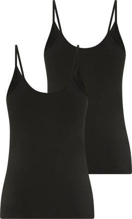 Ysabel Mora Spaghettitop YSABEL MORA, Damen, Gr. XXL, schwarz, Single Jersey, Obermaterial: 95% Baumwolle, 5% Elasthan, figurbetont h&uuml;ftlang, V-Ausschnitt, Tops S